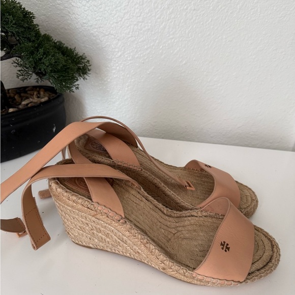 Tory Burch Nude Wedge Sandals - Picture 2 of 6